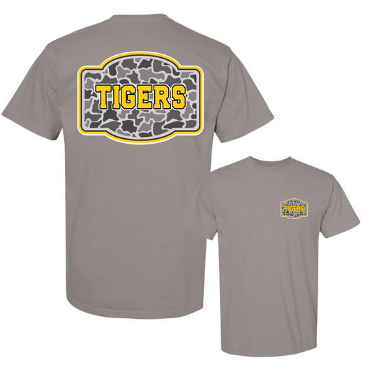 Hernando Tigers Camo Patch Tee/ Comfort Colors Hernando Tee / Hernando -Desoto County Schools / Mississippi School Shirt / Youth and Adult Sizes
