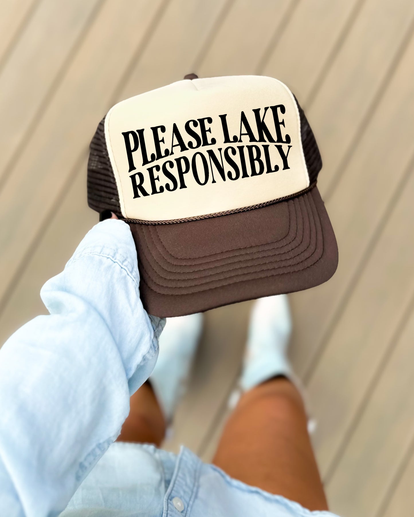 Please Lake Responsibly Trucker Hat/ Trucker Hat/ Funny Trucker Hats/Lake Day Hat /Multiple Colors