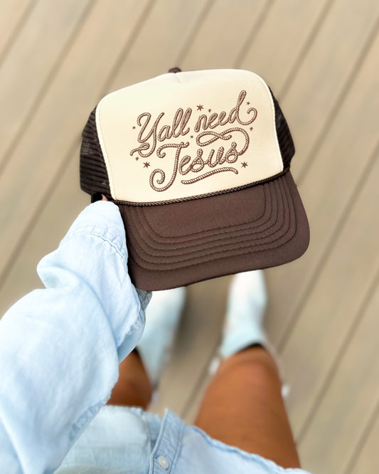Y'all Need Jesus Trucker Hat/ Trucker Hats/ Gifts for Her/ Religious Hats/ Western Trucker Hat