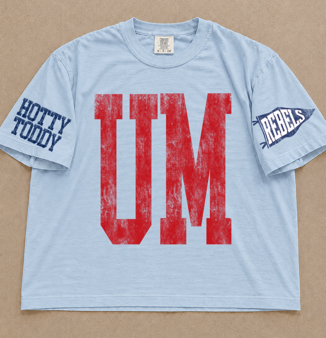 Custom Comfort Colors Ole Miss Spirit Wear Shirts/ Custom Boxy Crops