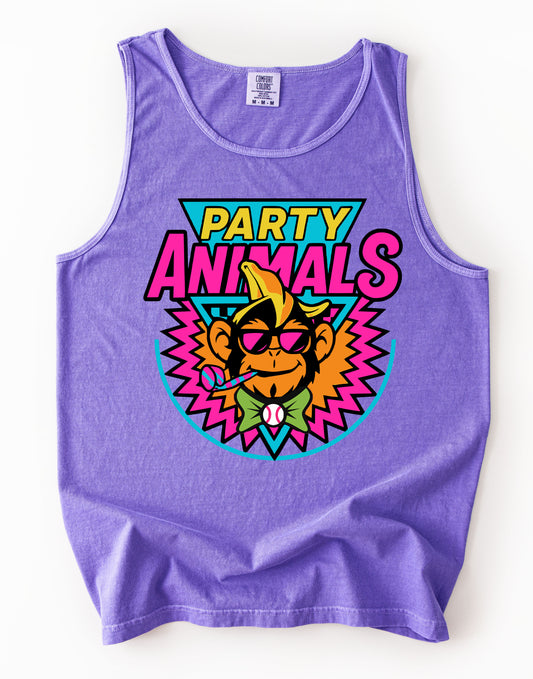 Comfort Colors Tank/ Party Animals Shirt/  Adult Sizes / Bright Colors