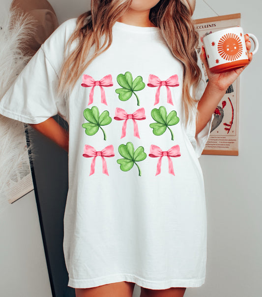 Bella Canvas or Comfort Colors  St. Patricks Day Bow Tee/ Youth and Adult Sizes / St Patty's Day