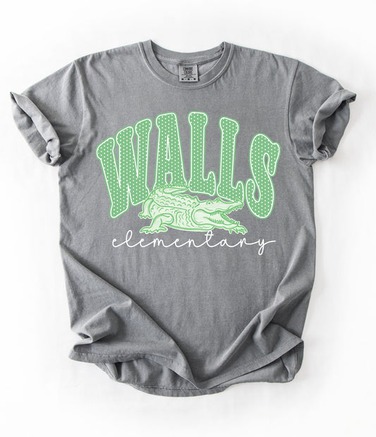 Comfort Colors Walls Gators Tee /Walls Elementary -Desoto County Schools / Mississippi School Shirt