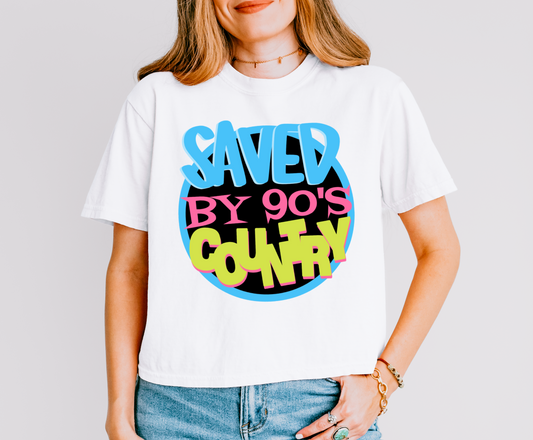 Boxy Crop Saved By 90s Country Music Shirt/ Lake Tee/ Beach Tee