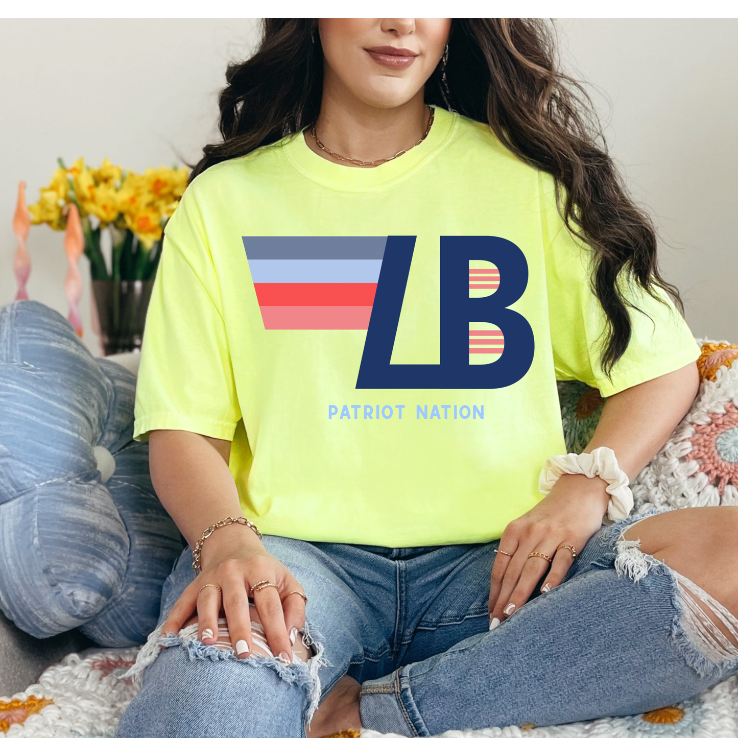 Comfort Colors - LMS Cheer Fundraiser - Neon Lewisburg Patriot Nation Shirt