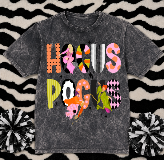 Acid Wash Hocus Pocus Tee/ Vintage Retro Halloween Shirts