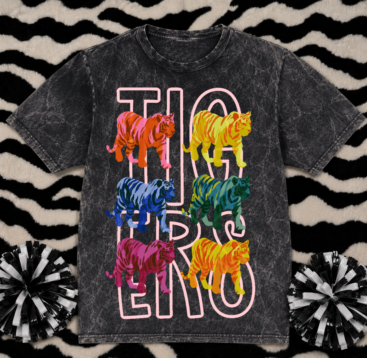 Acid Washed Tigers Spirt Wear/  Adult Sizes -Hernando Tigers