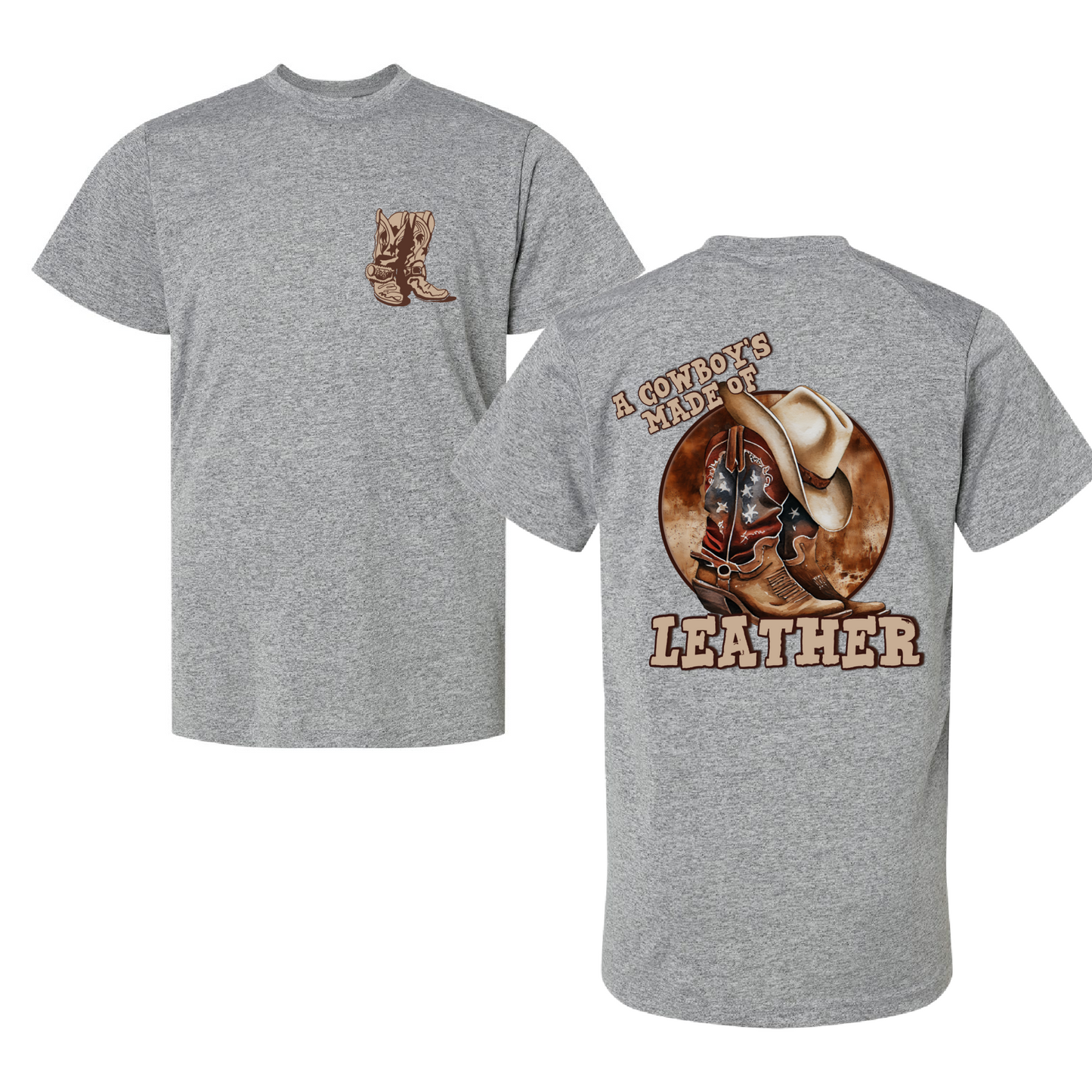 DriFit Cody Johnson CoJo Western Country Music Shirt/ A Cowboy's Made Of Leather Tee/ Boys COJO Concert Shirt