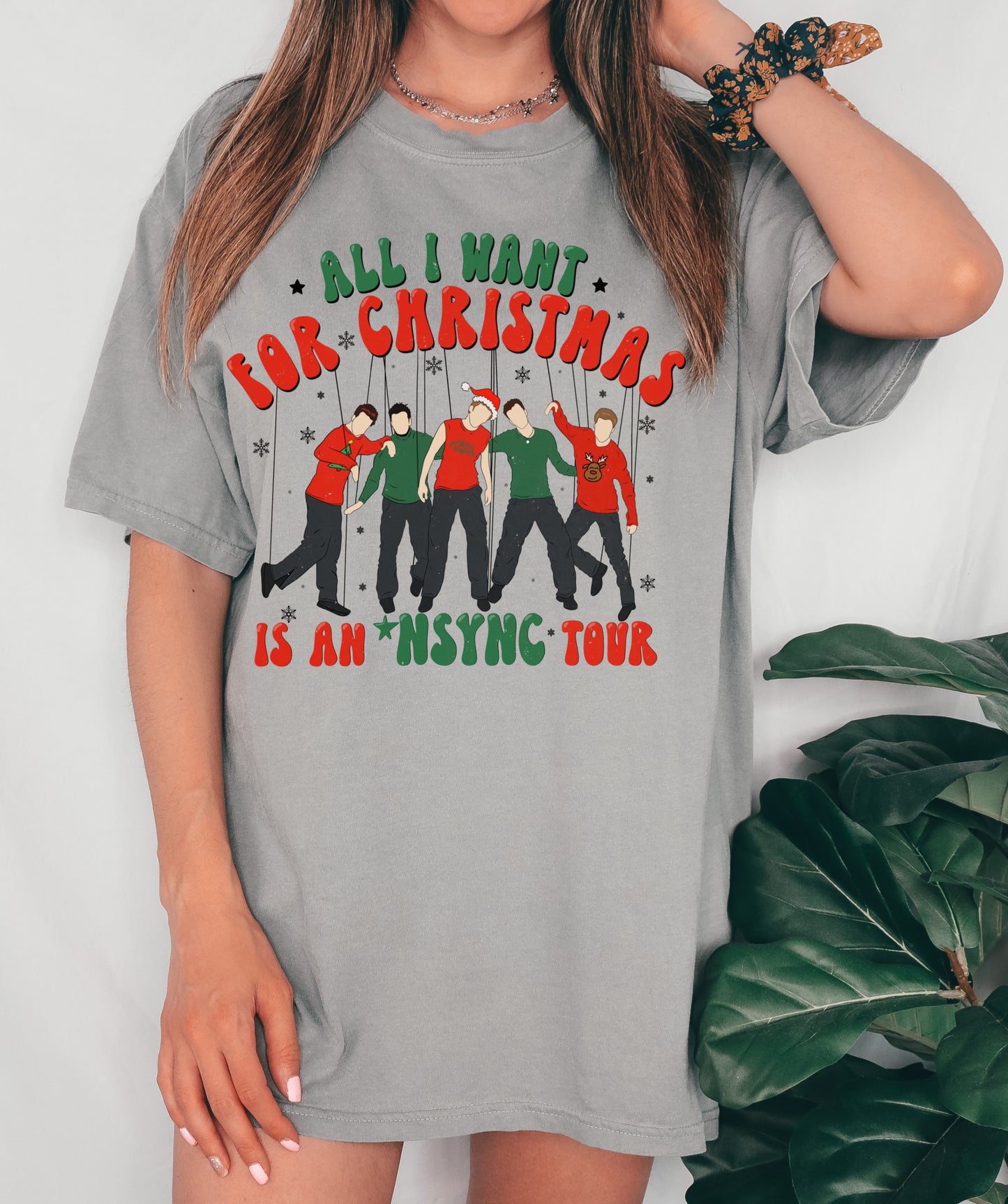 Comfort Colors or Bella All I Want For Christmas Is An NSYNC Tour Shirt