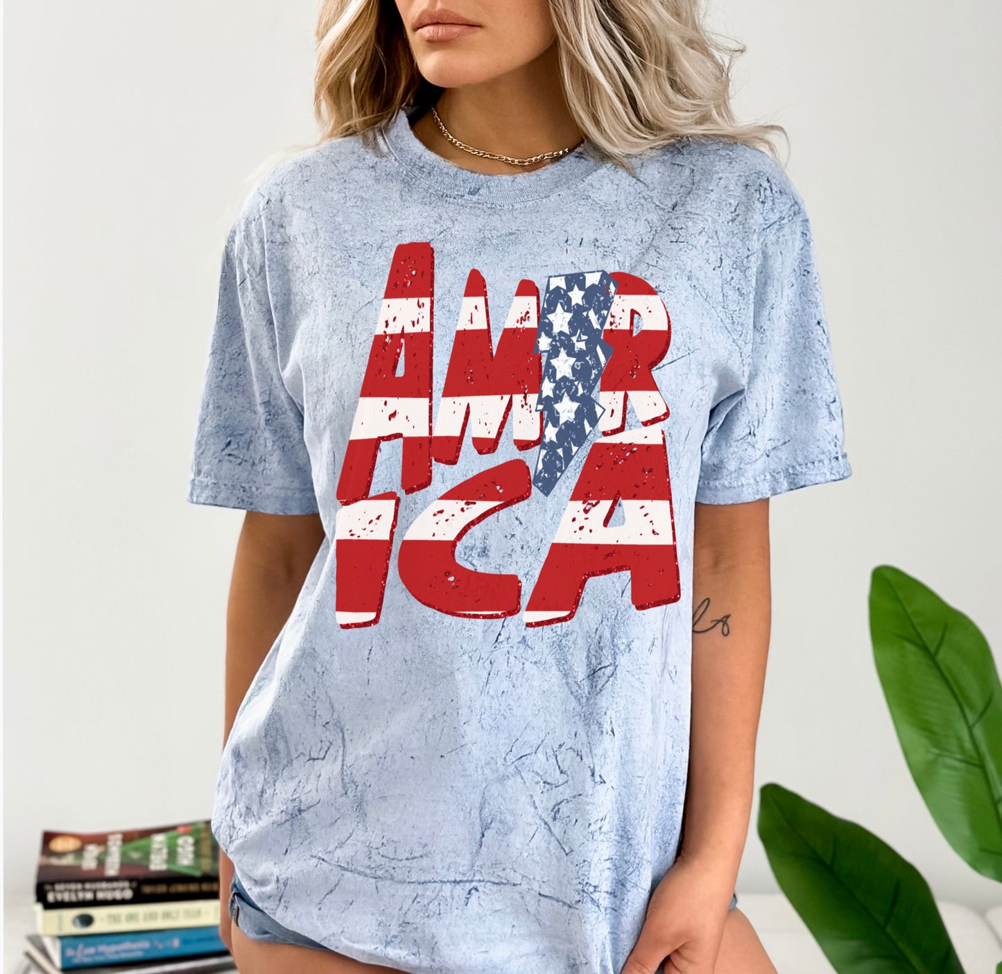 Comfort Colors Color Blast America USA July 4th Memorial Day/ Unisex Comfort Colors Shirt