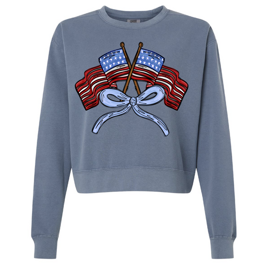 Comfort Colors Cropped Sweatshirt - USA Patriotic Design/ Adult Sizes
