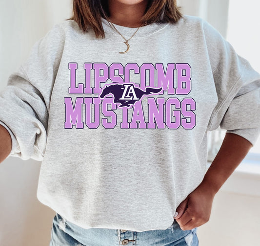 Gildan or Bella Lipscomb Mustangs Sweatshirt / Youth and Adult Sizes / Lipscomb Mustangs