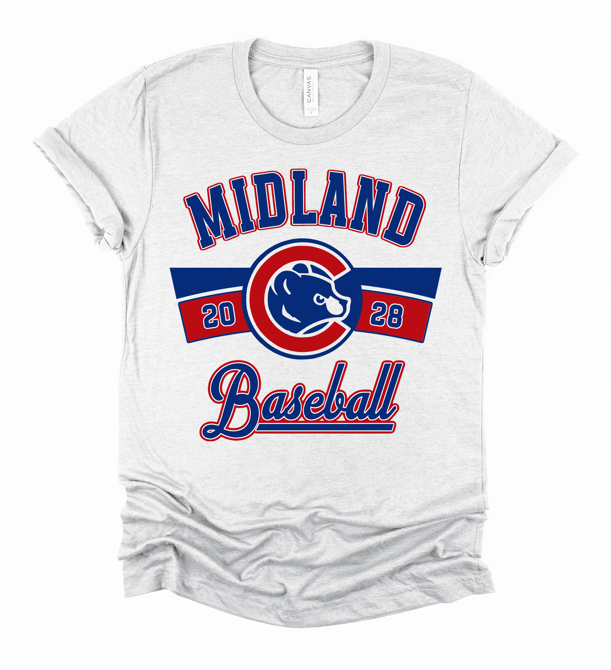 Bella Canvas Midland Cubs Shirt in Ash Adult 2XL