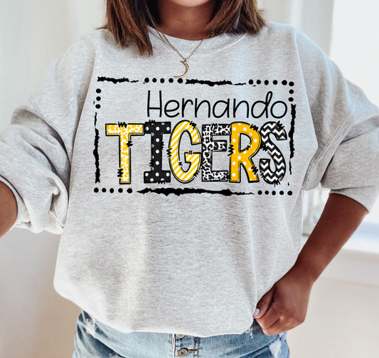 Gildan or Bella Hernando Tigers Sweatshirt  / Hernando Tigers - Youth and Adult Sizes