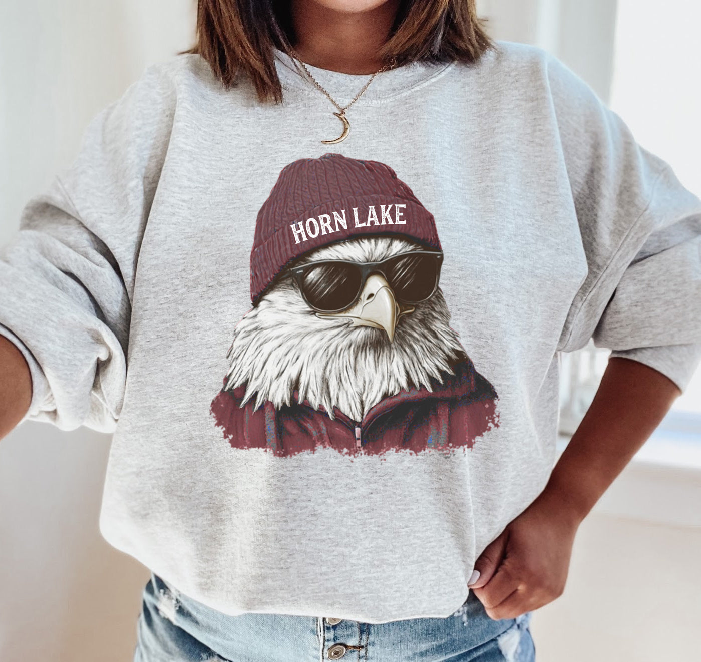 Gildan Horn Lake Beanie Unisex Sweatshirt / Youth and Adult Sizes/ Desoto County Schools / Mississippi School Shirt