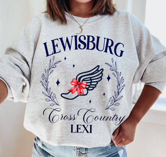 Customized Lewisburg Patriots Cross Country Sweatshirt - Gildan, Bella, or Comfort Colors Brand Options