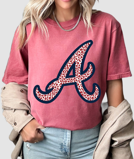 Atlanta A Baseball Tee - Comfort Colors or Bella Canvas/ Toddler Youth and Adult Sizes