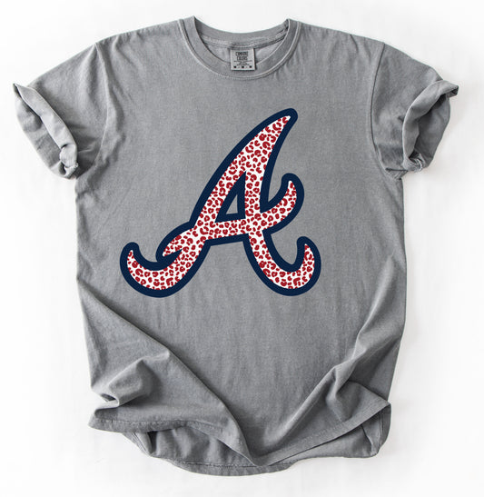 Atlanta A Baseball Tee - Comfort Colors or Bella Canvas/ Toddler Youth and Adult Sizes