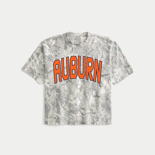 Boxy Camo Crop -Auburn Shirt