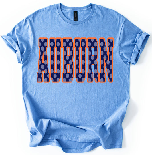 Auburn Tee/ Gildan Softstyle or Bella Canvas/ Youth and Adult Sizes - Tigers Polka Dot Tee