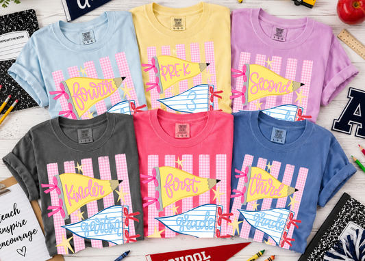 Custom School and Grade Back To School Shirt/ Students or Teachers Shirt/ All Grades Available/  Back To School