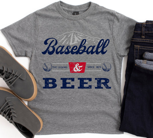 Baseball and Beer Unisex Tee/ Baseball Tees for Dads (Or Moms) / Western Style/ Summer Tees