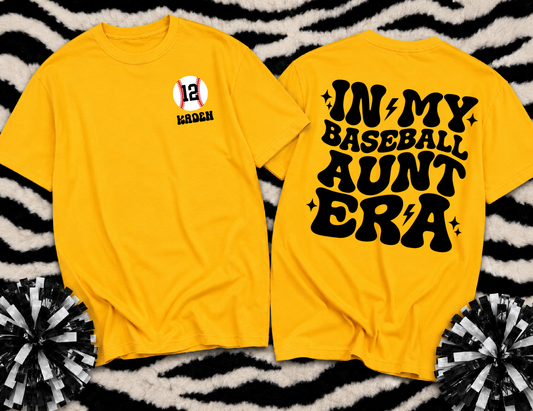 Custom Name and Number Baseball Aunt Shirt/ Adult Sizes - In My Aunt Era Shirt