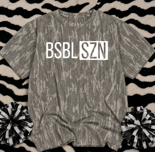 Mossy Oak Camo BSBL SZN Shirt/ Youth and Adult Sizes - Baseball Season Shirt