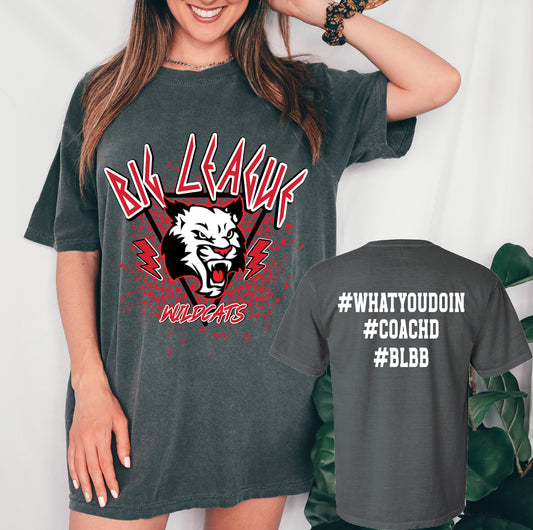 Front/ Back Printed Comfort Colors Big League Wildcats Rocker Tees - Coach D