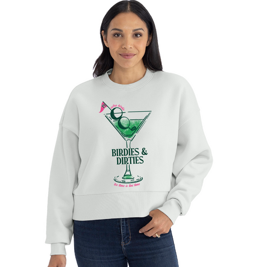 Boxy Crop (Longer) Birdies and Dirties Sweatshirt/ Next. Level Brand