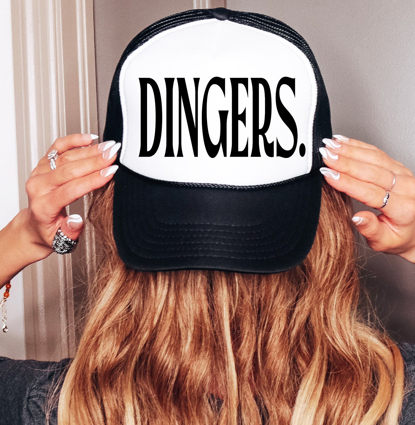 Dingers Baseball Trucker Hat/ Funny Gifts for Her/ Baseball Mom Hats/ MULTIPLE COLORS
