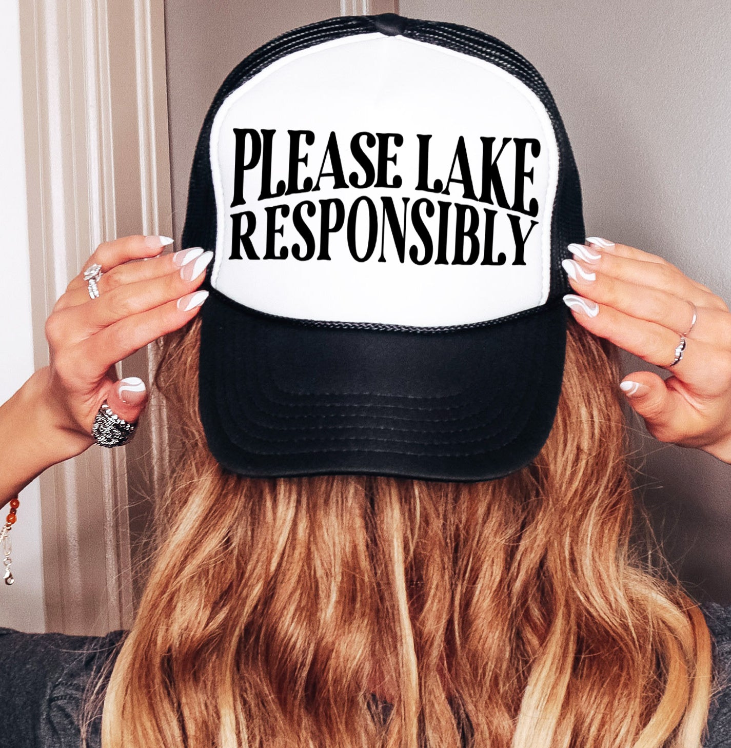 Please Lake Responsibly Trucker Hat/ Trucker Hat/ Funny Trucker Hats/Lake Day Hat /Multiple Colors