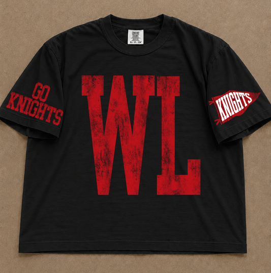 Custom Comfort Colors West Lauderdale Knights (OR ANY OTHER TEAM) Number Spiritwear Shirts /Baseball or Softball/ Custom Boxy Crops