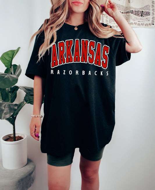 Bella Canvas or Comfort Colors Arkansas Shirt/ Go Hogs/ Spirit Drop / Youth and Adult Sizes
