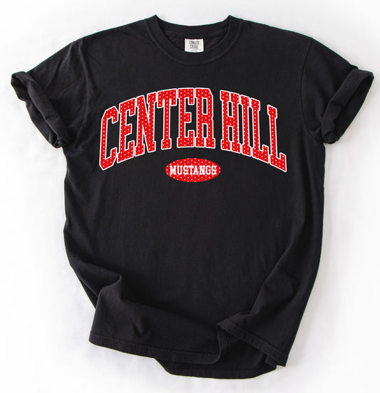 Comfort Colors or Gildan Softstyle Center Hill Mustangs Polkadot Tee/ Youth and Adult Sizes /  Center Hill Mustangs