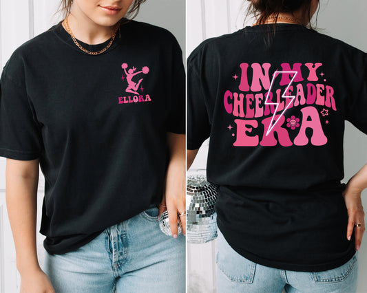 Custom Front Back In My Cheerleader Era Shirt/ Comfort Colors or Bella Canvas