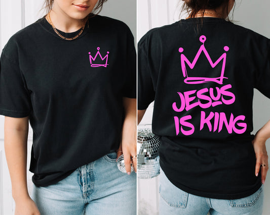 Comfort Colors or Bella Canvas Jesus is King Tee -Religious Shirt Gift / Gifts for Her/ Youth and Adult Sizes