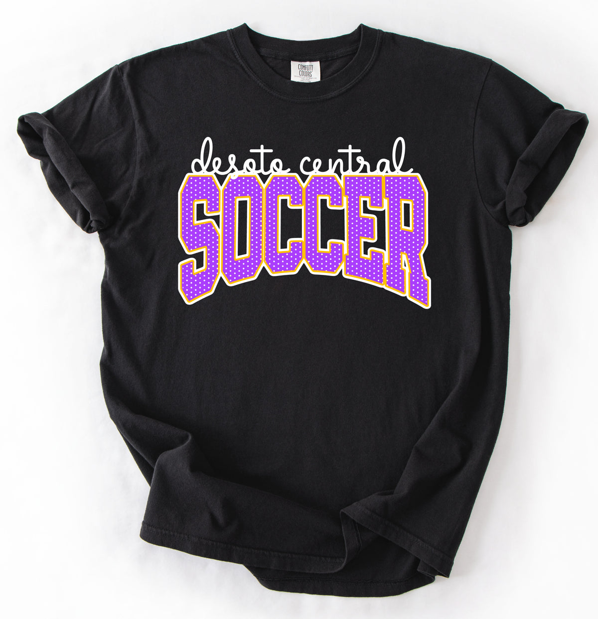 Comfort Colors Desoto Central Jaguars Soccer Polkadot Tee / Desoto Central Schools / Mississippi School Shirt /Youth and Adult Sizes - DC Jags/ Desoto Central