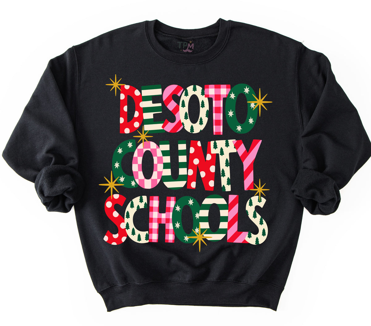 Gildan or Bella Canvas - DCS Desoto County Schools Christmas Print Sweatshirt / Adult Sizes