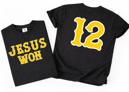 Jesus Won Oxford Canes - Comfort Colors Brand/ Youth and Adult Sizes - With Number On Back
