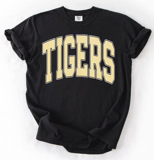 Comfort Colors Tigers Seersucker Print Tee/ Hernando Tigers Shirt/ Youth and Adult Sizes