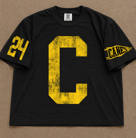 Custom Comfort Colors Canes Baseball (OR ANY OTHER TEAM) Number Spiritwear Shirts/ /Baseball or Softball/ Custom Boxy Crops