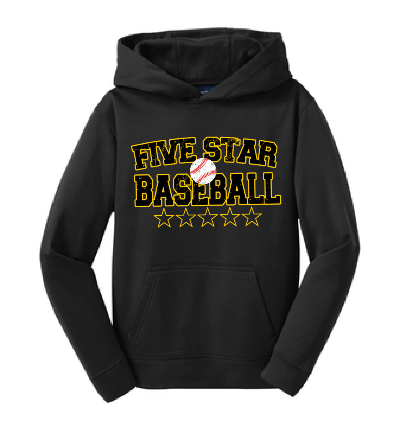 Black Five Star Hoodie/ Youth and Adult Sizes