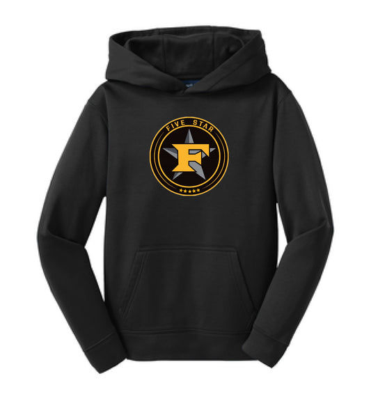 Black Five Star Hoodie/ Youth and Adult Sizes