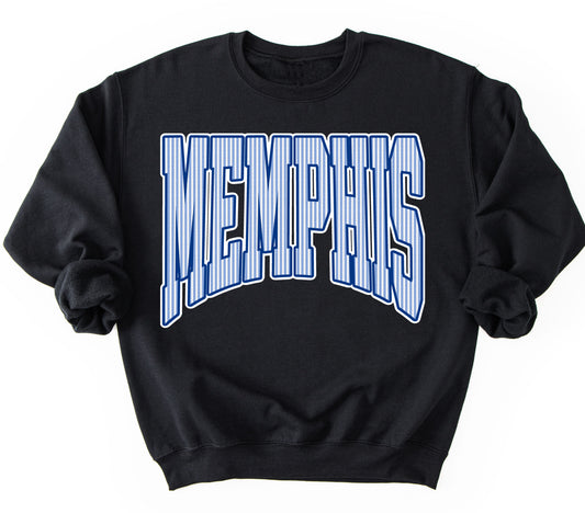 Bella or Gildan Memphis Tigers Sweatshirt/ Youth and Adult Memphis Tigers Sweatshirt/ U of M Sweatshirts -Faux Seersucker Print