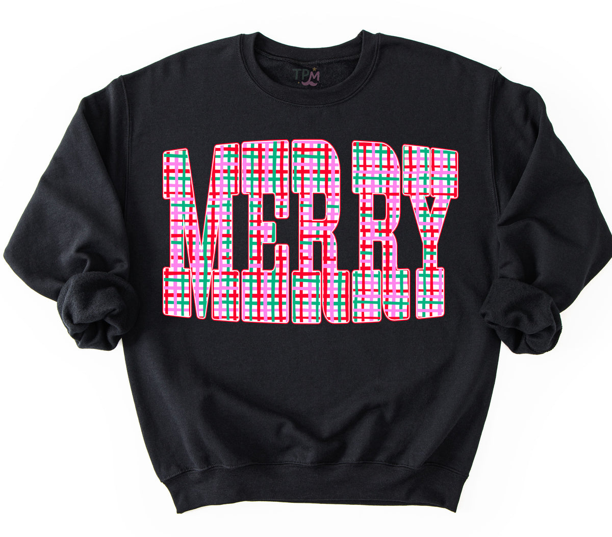 Merry Plaid Christmas Gildan or Bella Christmas Sweatshirt/ Holiday Sweatshirt/ Youth and Adult Sizes
