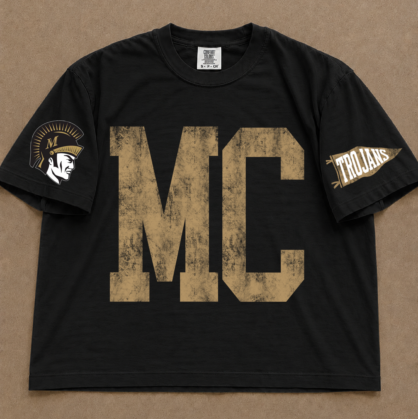 Millington Central Trojans Shirt/Comfort Colors Boxy Crop/ Adult Sizes
