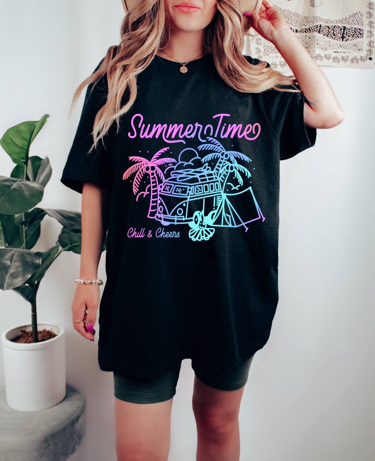 Summer Time Retro  VW Camper Camping Hippie Tee/ Comfort Colors or Bella Canvas