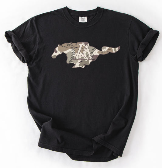 Lipscomb Camo Mustangs Baseball Tee/ Adult Sizes - Gildan Softstyle or Comfort Colors Brand