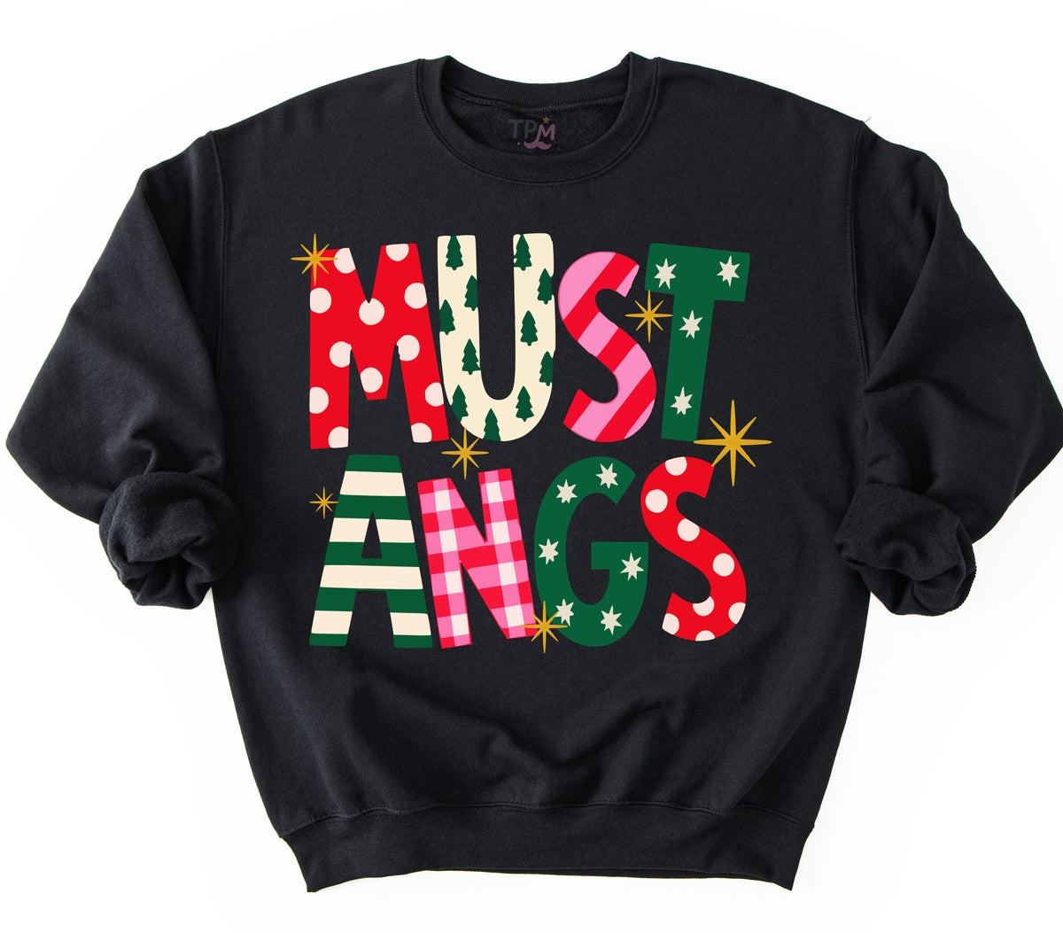Mustangs Christmas Sweatshirt / Youth and Adult Sizes/ Desoto County Schools / Mississippi School Shirt